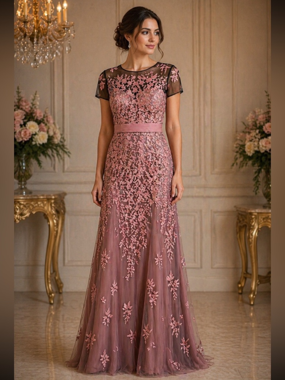 Js Collection crew neck short sleeves gown